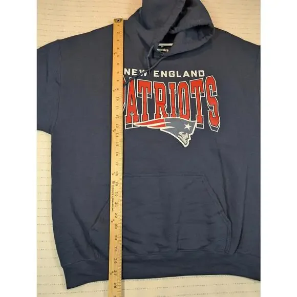 New England Patriots NFL Hoodie Pullover Fanatics Blue Sweatshirt Mens Large - Picture 7 of 7